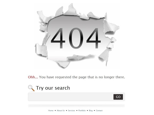 404 error page