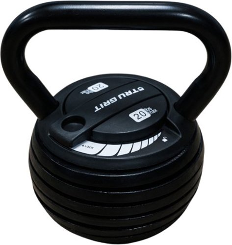 Tru Grit - 20-lb Adjustable Kettlebell - Black
